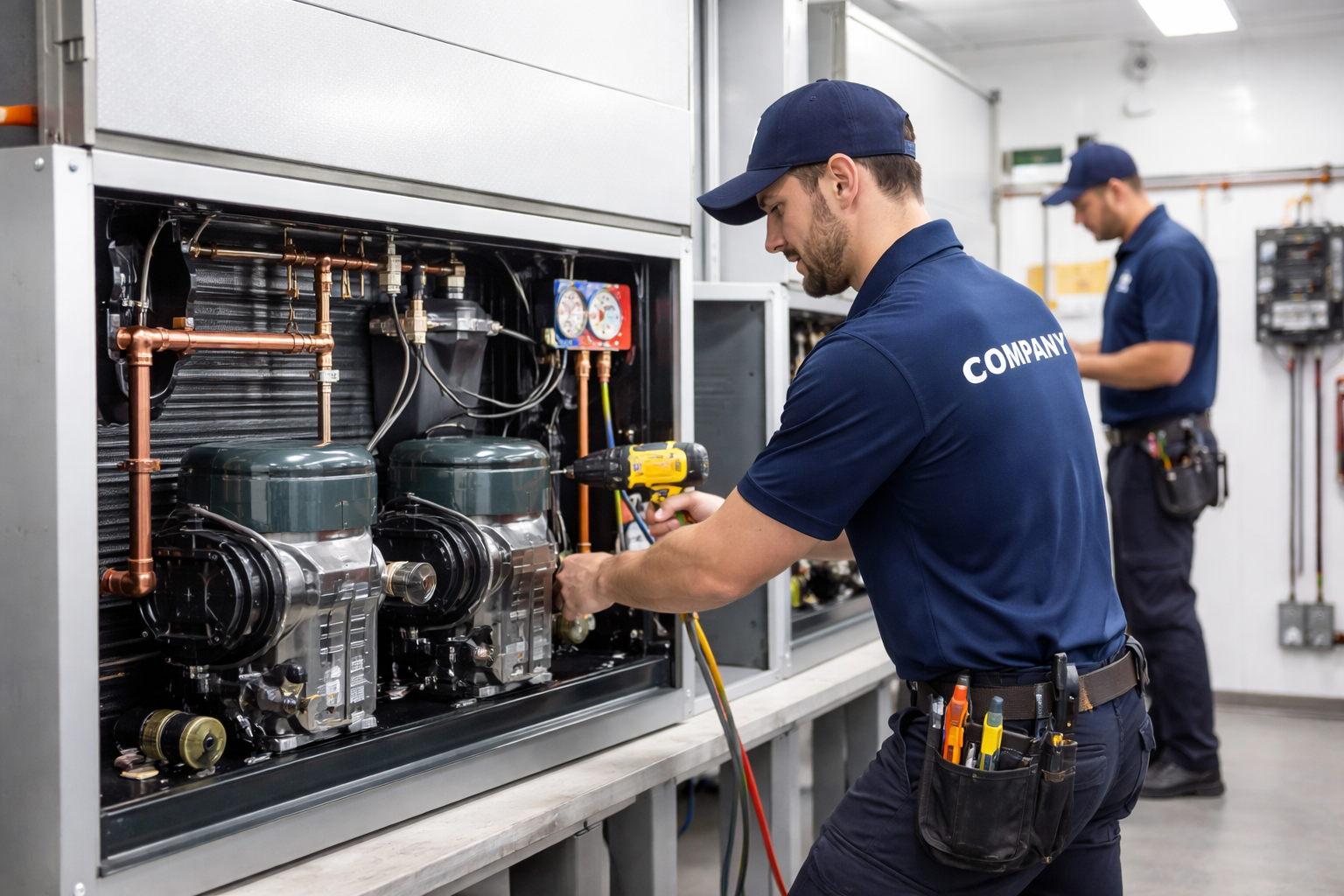 Commercial refrigeration system installation